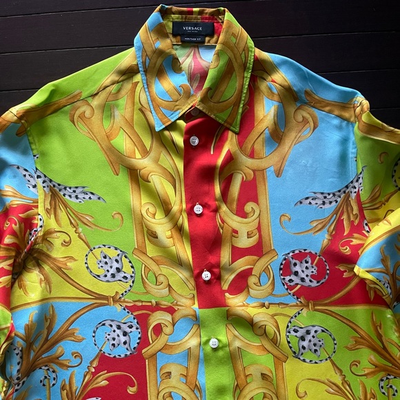 Versace Shirts Authentic Mens Versace Runway Barocco Limited Silk